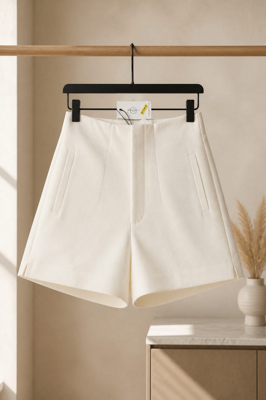 Stradivarius off white shorts