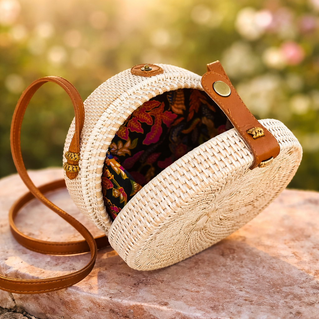 Straw rounded bag